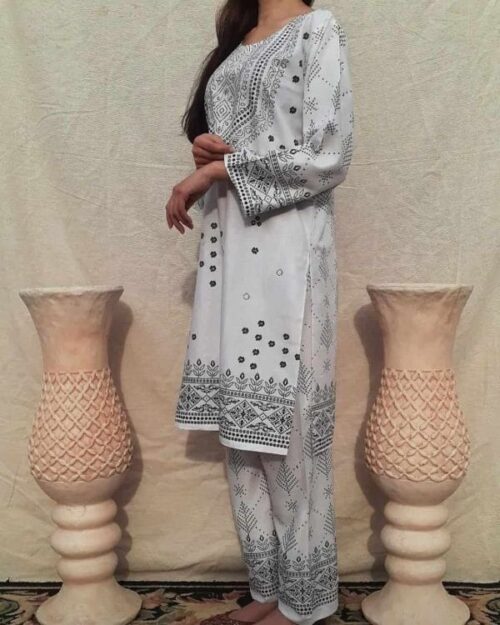Chunri Print 2pc Stitched Suit Printed Dress Shirt And Trouser