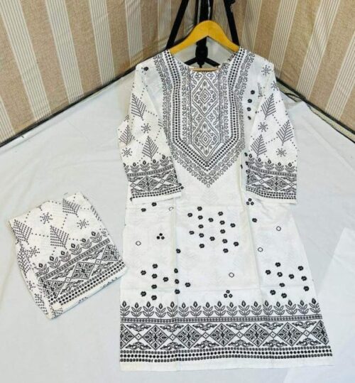 Chunri Print 2pc Stitched Suit Printed Dress Shirt And Trouser - Image 9
