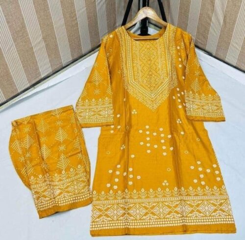 Chunri Print 2pc Stitched Suit Printed Dress Shirt And Trouser - Image 8