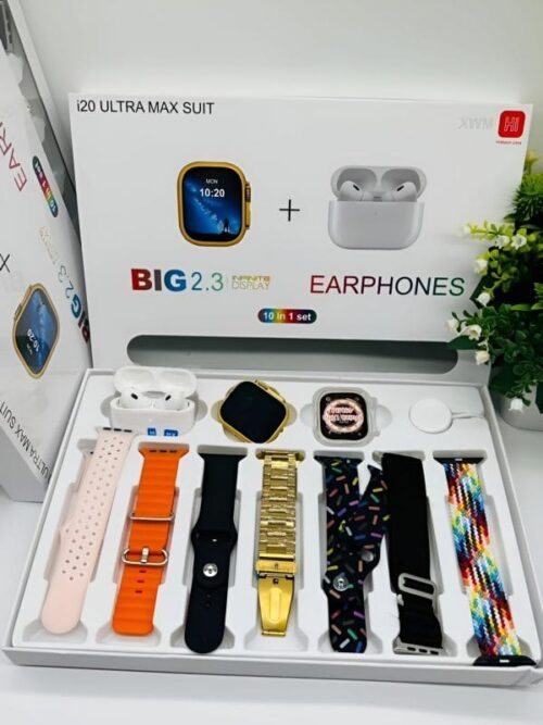I20 Ultra Max Suit Smart Watch | 7 Strips Smartwatch With Earbuds 2 - Image 2