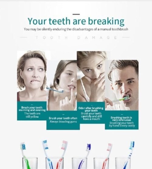 Sonic Electric Toothbrush For Adults Ipx7 Waterproof Dupont Brush | High Frequency Cleaning 6 Cleaning Modes - Image 4