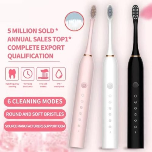 Sonic Electric Toothbrush For Adults Ipx7 Waterproof Dupont Brush | High Frequency Cleaning 6 Cleaning Modes