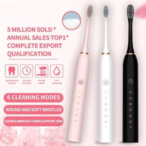 Sonic Electric Toothbrush For Adults Ipx7 Waterproof Dupont Brush | High Frequency Cleaning 6 Cleaning Modes